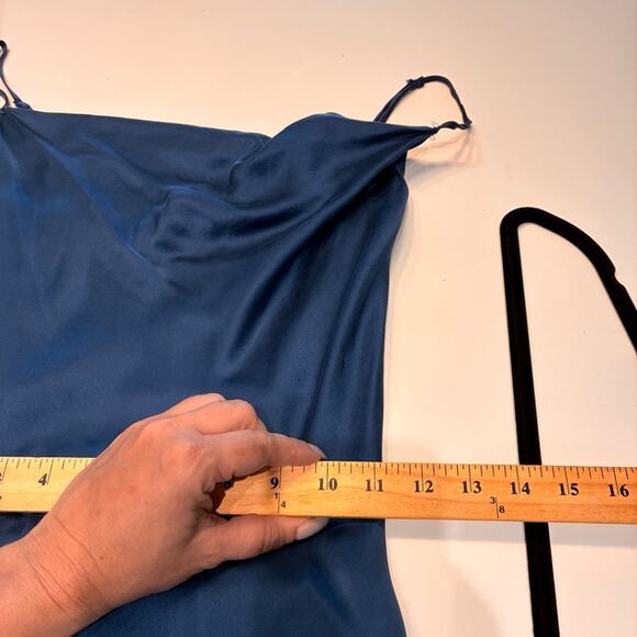 INTERMIX Teal Silk Belted Jumpsuit Sz 4 - Picture 9 of 11